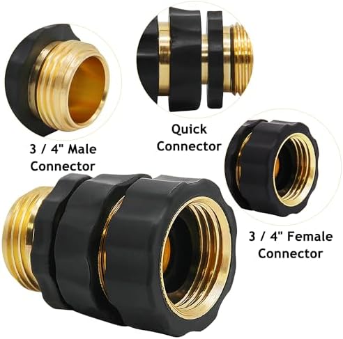 Lifynste 3/4 Inch Garden Hose Quick Connector Fittings, Easy Connector Fitting, Male and Female Set, (6) - Image 2