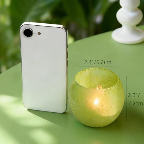 Green Glass Candle Holders, Sage & Mint Tealight Candle Holders for Easter Decorations, Decorative Votive Candle Holders for Home Office, Spring Wedding Centerpieces, Easter Decor - Image 2