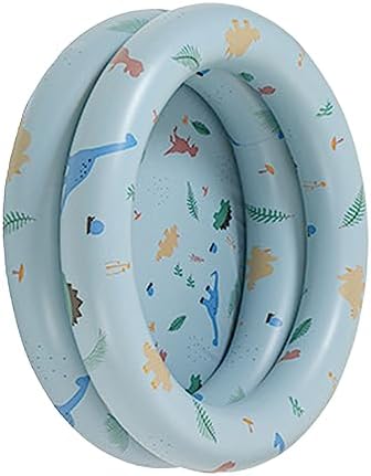Inflatable Pool Baby Retro Blow Up Swimming Pool Family Cute Thickened Water Pool (Blue)
