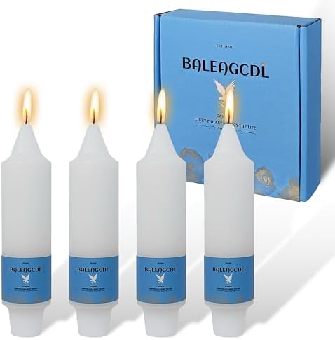 Unscented Taper Candles Dripless Classic White 5INCH Smokeless Short Taper Candles for Dinner Weddings Home Décor by YUKCAXDLS