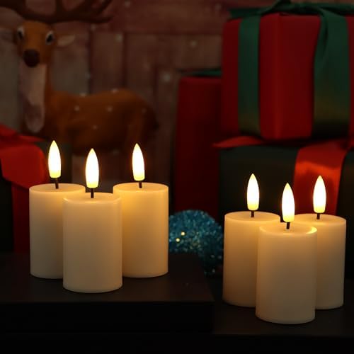 Battery Operated Flameless LED Votive Candles with Auto Timer Ivory 6 Pack - Image 2