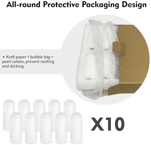 10Pack Emergency Candles for Power Outages, 15H White Candle, 3" Unscented - Image 6