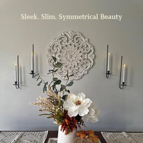 Batoslee Wall Candle Holder Set of 2, Black Metal Wall Mount Candle Sconces - Image 5