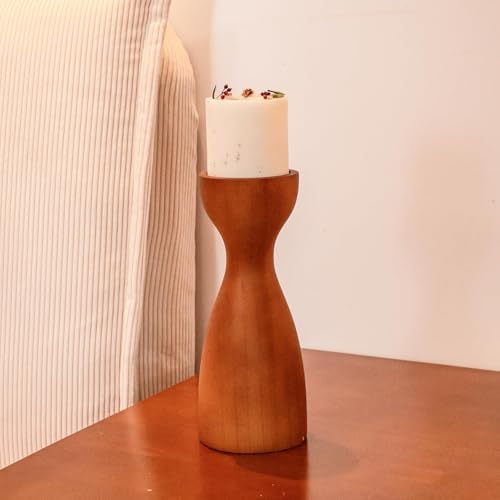 Wood Candle Holders for Pillar Candles Wooden Candlestick Holder Unique - Image 5