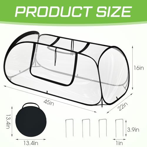 2 Pack Raised Garden Bed Foldable Clear PVC Greenhouse Covers 45"x22"x16" - Image 2