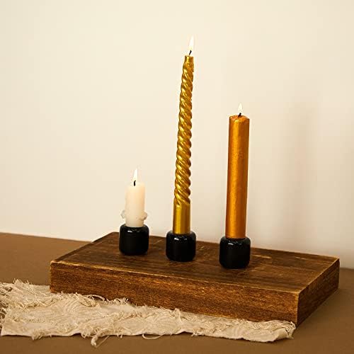 Suclain 10 Pcs 0.7 Inch Chime Candle Holder Small Candle Holders Ceramic Holder for Rituals, Spells, Vigil, Altar, Witchcraft, Wiccan Supplies (Black) - Image 5