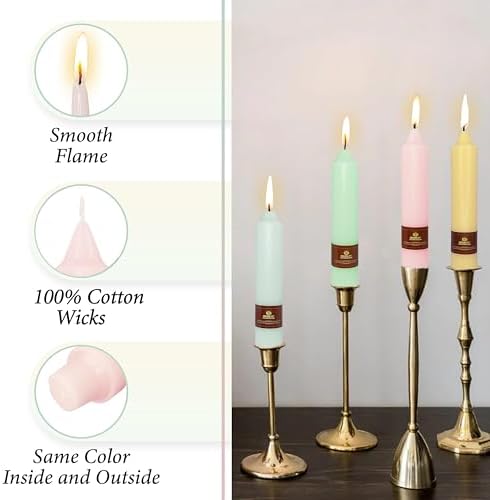Pastel Candy Colored Taper Candle Candle Sticks, Cute 7 Inch Mini Pillar Candles Taper Candles, 4PCS Handmade Unscenteds Candlesticks for Festive, Party, Spell, Wedding, Home Decor - Image 3