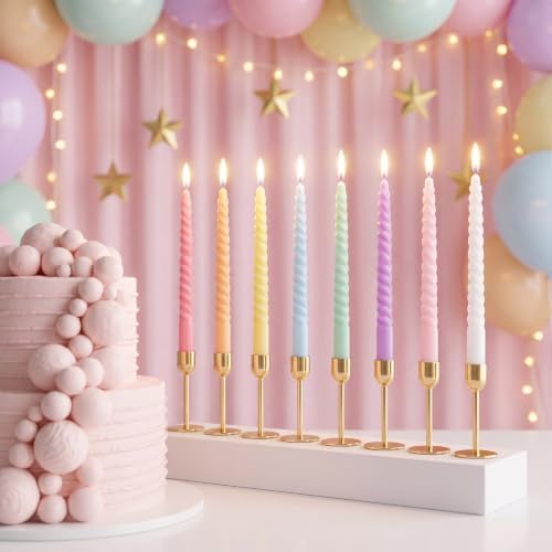 MTLEE 16 Pcs Long Taper Candlestick Bulk 10 Inch Smokeless, Candy - Image 4
