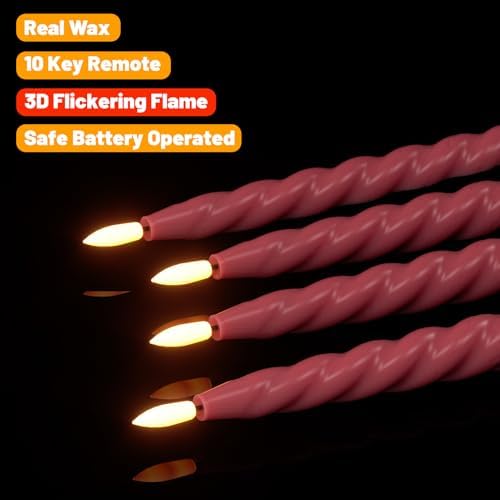 Wondise Flameless Taper Candles with Remote Timer - Image 3