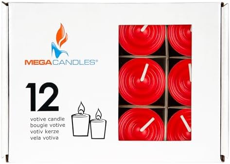 Mega Candles 12 pcs Unscented Red Votive Candles, Hand Poured Wax Candle 15 Hours 1.5 Inch x 2.25 Inch, Home Décor, Wedding Receptions, Centerpieces, Occasions, Events, Festivities, Meditations - Image 3