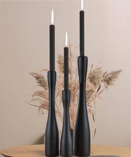 Candle Holder Black Candlestick Holders 3,Tall Taper Candle Holders Set of 3 for Candlesticks(12"/10"/7.5" H),Modern Farmhouse Candle Stick Candle Holder for Decor by CreateComfortableTidyHome