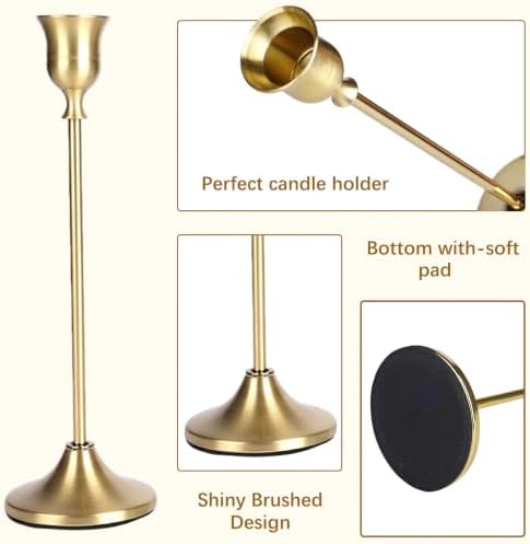 18 Pcs Vintage Gold Candle Holders,Taper Candle Holders for Candlesticks - Image 5
