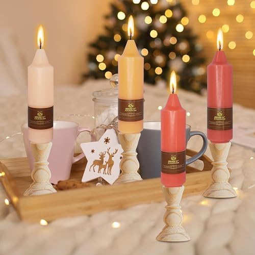 4 PCS Gradient Colored Taper Candlesticks Orange Taper Candle for Halloween Thanksgiving Day Dinner Household Décor Candlesticks - Image 2