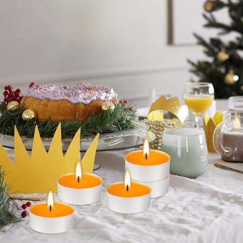 100 Pack Scented Tealight Candles 4 Hours, Winter Orange Aromatherapy Candles for Votive Home, Wedding Holiday and Emergency (Orange) - Image 6