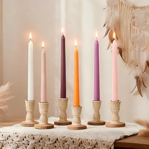 6Pcs Taper Candles Orange Set for Modern Farmhouse Decor,10 Inch Gradient Orange Candle Sticks for Boho Decor,Dripless Unscented Long Burning Rustic Candlesticks for Centerpiece,Wedding,Dinner by Unknown