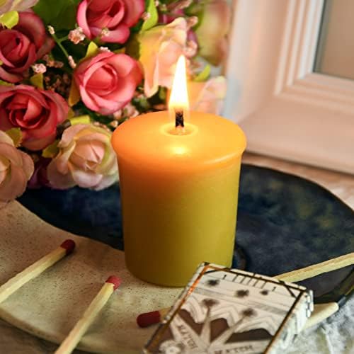 DEYBBY Beeswax Votive Candles 12-Hour Burn Unscented Small Candles 4 Pack - Image 5