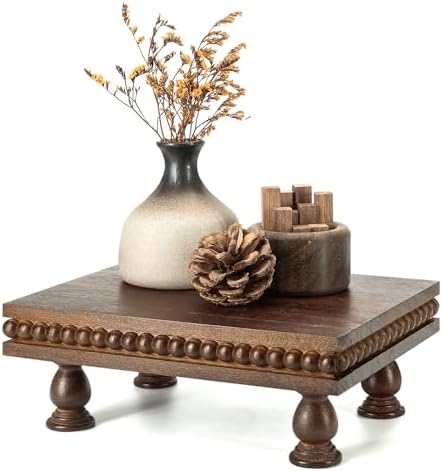 EOSAHR Acacia Wood Riser: Pedestal Stand for Home Decor, DarkBrown by EOSAHR