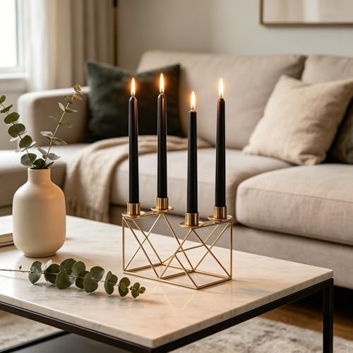 20-Pack Black Taper Candles Unscented, 10 Inch Tall Dinner Table Candlesticks for Halloween Gothic Centerpieces, Bulk Tapered Candles Long Burning Smokeless Dripless, Decorative Candle for Home Decor - Image 2