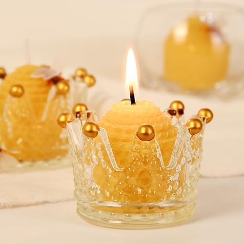 DEYBBY Yellow Natural Beeswax Votive Candles Set of 6 - Image 6