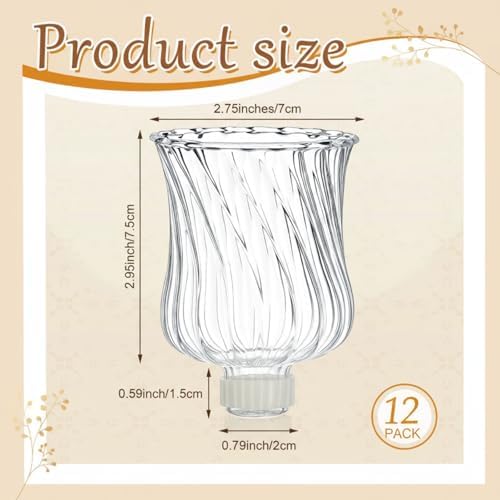 AceOrbit 12 Pack Candle Holder Glass Votive Holders with Peg Silicone Bases Glass Candle Cups for Tealights, LED Candles Religious Ceremonies for Weddings Home Church Holiday Decorations (Clear) - Image 2