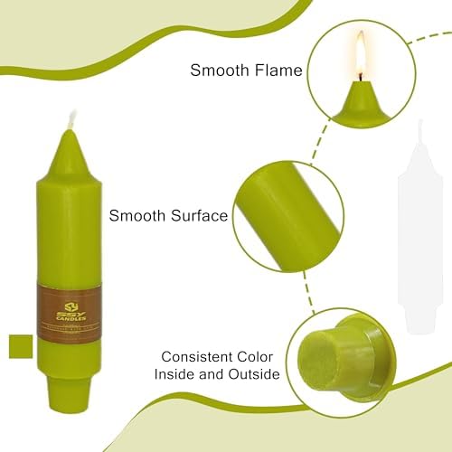 5 inch Short Tapered Candle 4 Pack Grass Green Candle Smokeless Unscented Taper Candlesticks for Christmas Dinner Household Décor Candlesticks - Image 3