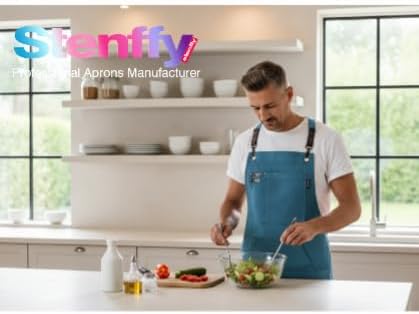 5 Pack Kitchen Apron, Work Apron, Canvas Apron, Blue | Multiple Pockets, Gardening, Painting, BBQ, Artist, Carpenter, Sizes M to XXL