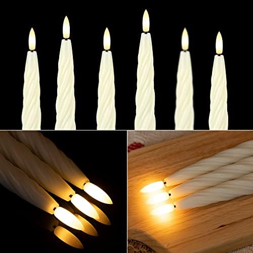 Flameless Taper Candles with 3D Wick, Wax LED Candles with Remote & Timer - Image 4