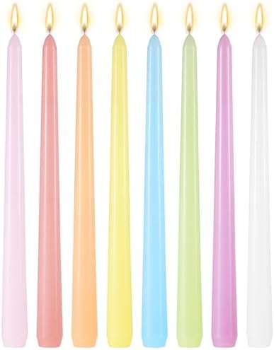 MTLEE 16 Pcs Long Taper Candlestick Bulk 10 Inch Smokeless, Macaron - Image 3