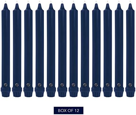 Colonial Candle Unscented Taper Candle, Classic Collection, Indigo, 8 In, Pack of 12 - Up to 6 Hours Burn - Image 2