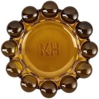 khtumeware Amber Bubble Glass Candle Dish – Modern Clear Glass Candle Holder for Tealights & Diffusers, Decorative Tray for Home & Tabletop Decor（1 Pack） - Image 3