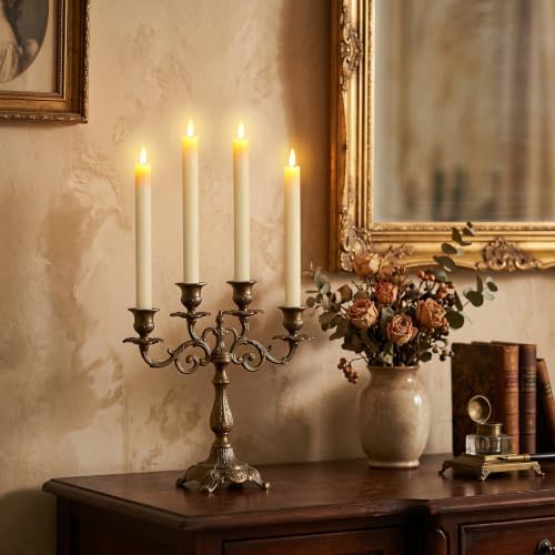 GenSwin Flameless Taper Candles LED Battery Operated Remote Timer Ivory - Image 4