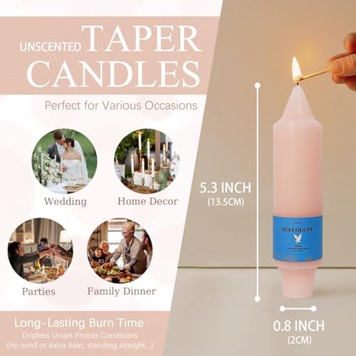 Smokeless Candlesticks Short Taper Candle,Unscented 5 Inches Gradient Orange Candle Sticks Dripless Tapered Candles for Home Décor Gifts - Image 2