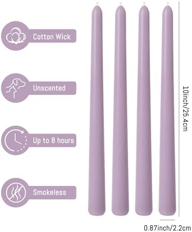 Viyffo Taper Candles, 10 Inch, 12 Pack, Purple – Unscented - Image 3