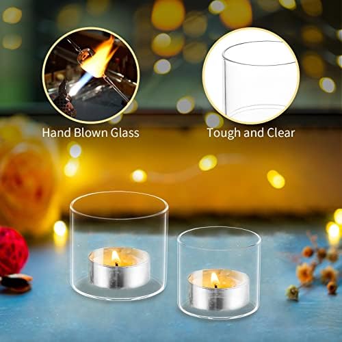 Romadedi Wedding Votive Tea Light Holders, Mini Clear Glass, 24pcs - Image 4
