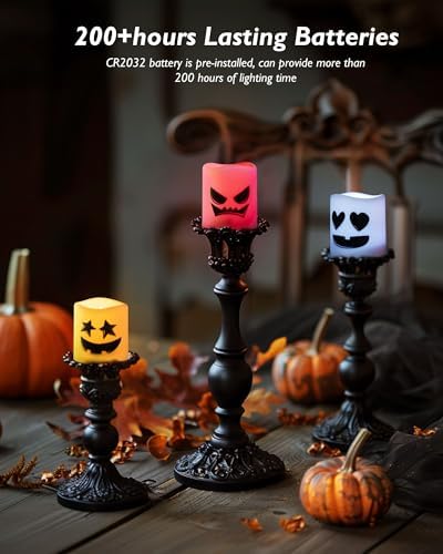 Homemory 24Pack Color Changing Halloween Flameless Candles, 200+ Hours LED Votive Candles, Battery Operated Tea Lights for Pumpkin, Party, Christmas Decor (Batteries Included) - Image 3