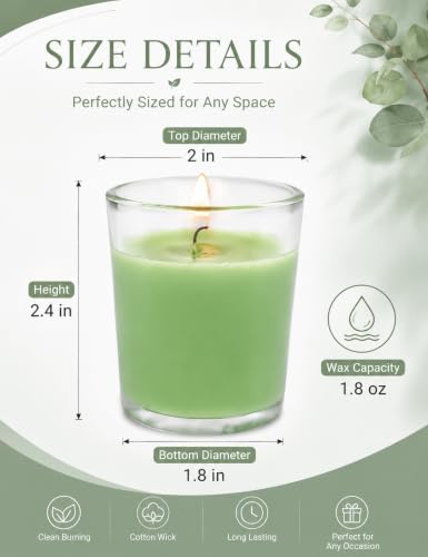 BERYSCEN Premium Bulk Sage Green Glass Votive Candles for Events Home Décor - Image 3