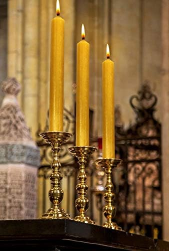 Hyoola 10 Inch Dinner Candles - 12 Pack - Yellow Tall Unscented Rustic Long Burning Candle Sticks - Image 5