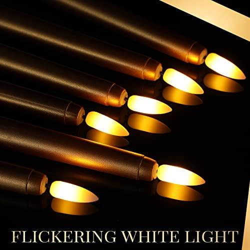 Macarrie 24 Packs Flameless Taper Candles Battery LED 11",Gold - Image 5