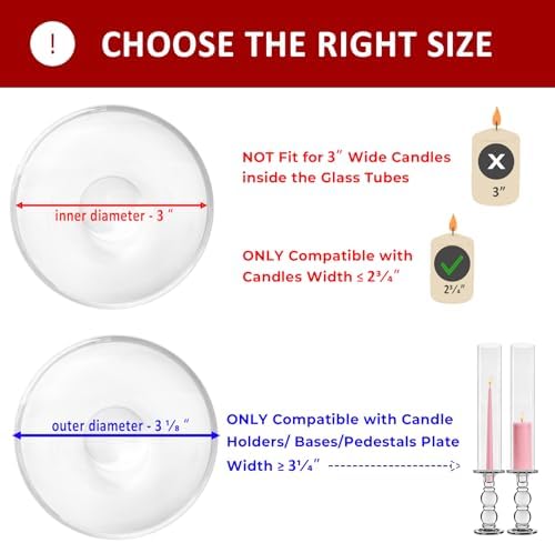 CYS EXCEL 6 PCS (H:16" D:3") Open Ended Clear Glass Hurricane Candleholder Tube Lamp Shade Open Flame Candlestick Holder Chimney Tube Cover Bottomless Cylinder - Image 5