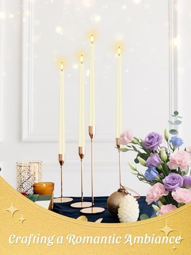 12 Pcs Flameless Taper Candles with Remote Timer, 11" Long Battery Operated Taper Candles, Flickering 3D Flame, Plastic Fake LED Candlesticks for Home Wedding Party Halloween, Ivory - Image 5