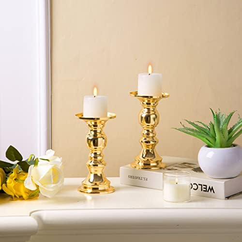 Yaomiao 6 Pcs Gold Metal Candlestick Holders 6" H for 2" Pillar Candles - Image 5