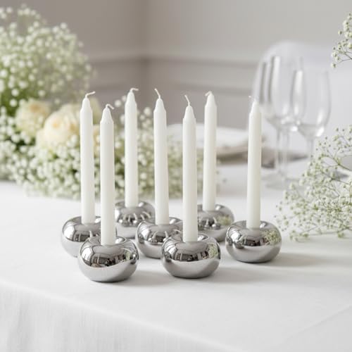 Silver Modern Doughnut Shaped Candlestick Holder (2 Pack) - Image 7