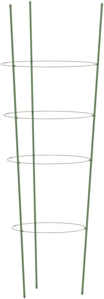 5 Pcs Garden Plant Supports, 35.4 Inch Steel Tomato Cages with 4 Adjustable Rings for Climbing Plants, Flowers, Vegetables, Green