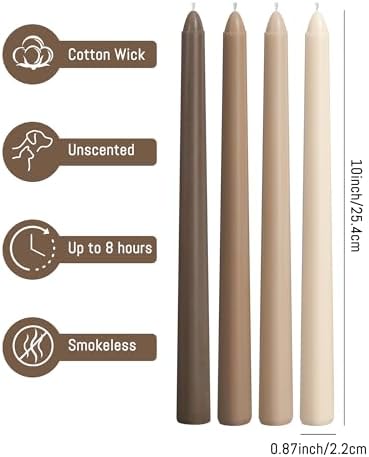 Viyffo 10-Inch Taper Candles, 12-Pack – Smokeless & Unscented - Image 3