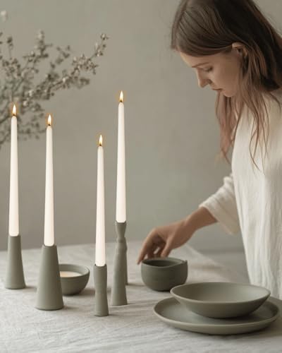 10 Inch Ivory Taper Candles-Dripless Unscented Cream Tapered Candle Smokeless Candlestick Long Slow Burning 8 Hours Tall Sticks for Christmas Wedding Dinner Parties 12 Pack - Image 4