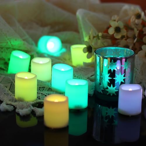 Battery Operated Flameless LED Color Changing Votive Candles Lights 12 PCS - Image 4