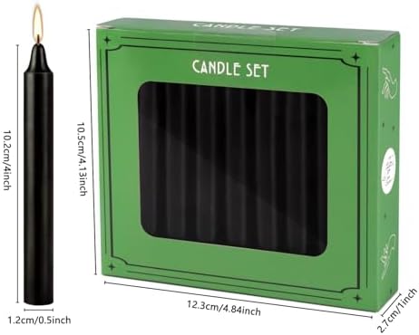 Unscented Black Spell Chime Candle-4 Inch Tall Taper Candles-20 Pcs Chime Candles, Mini Smokeless Candles for Rituals, Prayer,Dinners, Parties, Ceremonies, Shabbat - Image 4
