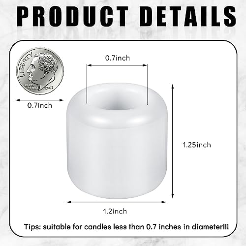 Suclain 20 Pcs 0.7 Inch Chime Candle Holder Small Candle Holders Ceramic Holder for Rituals, Spells, Vigil, Altar, Witchcraft, Wiccan Supplies (White) - Image 2