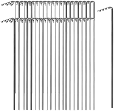 45 Pack Tent Stakes, Stakes for Outdoor Decorations, Tent Stakes Heavy Duty, Metal Stakes, Tent Garden Stakes for Gardening & Canopies, Outdoor Christmas Decorations by Oligei
