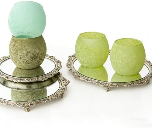 Green Glass Candle Holders, Sage & Mint Tealight Candle Holders for Easter Decorations, Decorative Votive Candle Holders for Home Office, Spring Wedding Centerpieces, Easter Decor - Image 4
